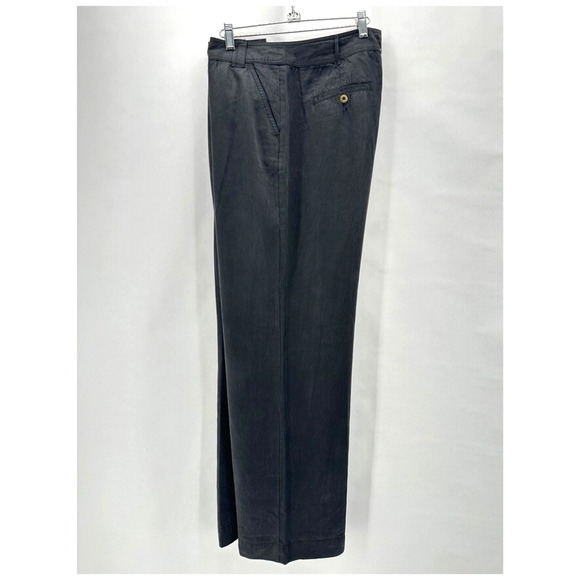 Sundance Wide‎ Leg Pants Womens 12 Black 100% Tencel Pockets Coastal Preppy City - Picture 7 of 11